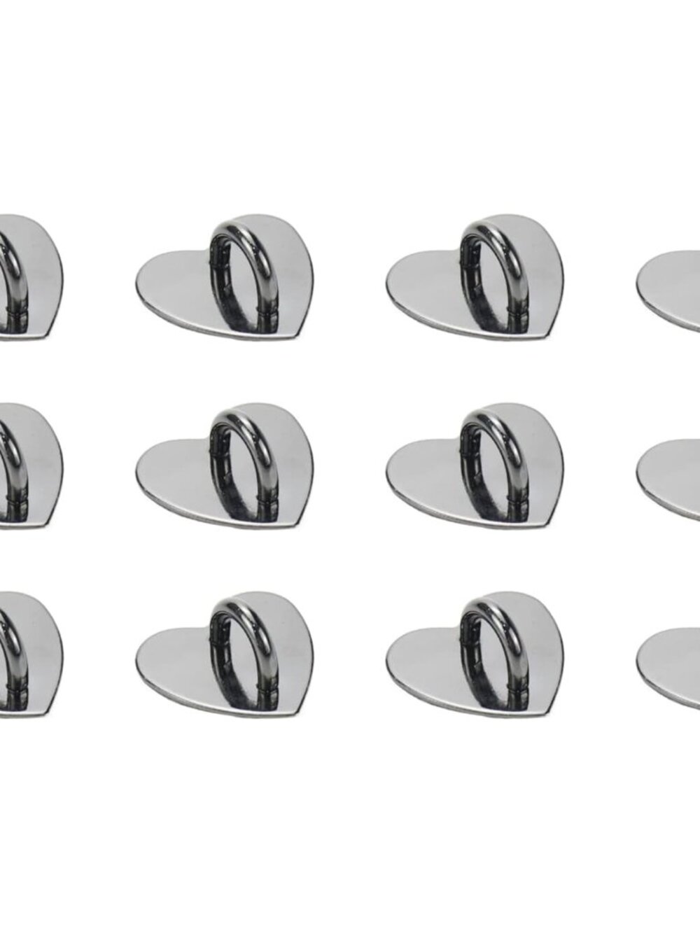 12Pcs Phone Charm Hook Adhesive Black, Heart Shaped